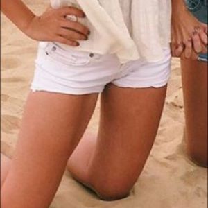 Garage white jean shorts